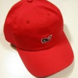 Red Vineyard Vines Gingham check baseball cap